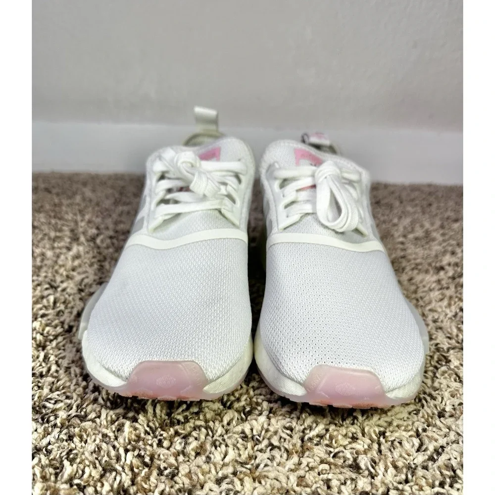 Adidas NMD_R1 Women's Size 7.5 White Grey Pink Rose Shoes Sneakers